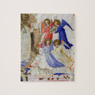 ds 558 f.67v St. Dominic with four musical angels, Jigsaw Puzzle