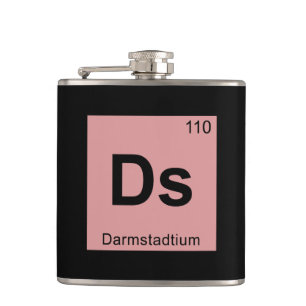 Ds - Darmstadtium Chemistry Periodic Table Symbol Hip Flask