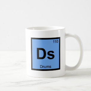 Ds - Drums Music Chemistry Periodic Table Symbol Coffee Mug