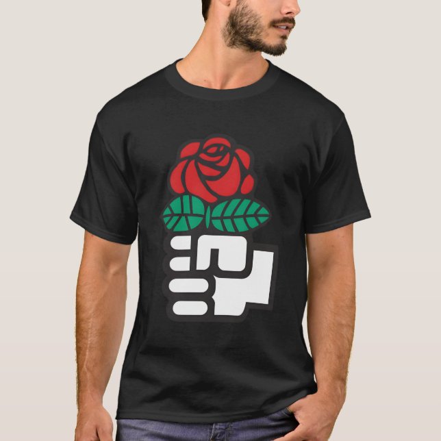 Dsa Democratic Socialists America Flowers T-Shirt (Front)