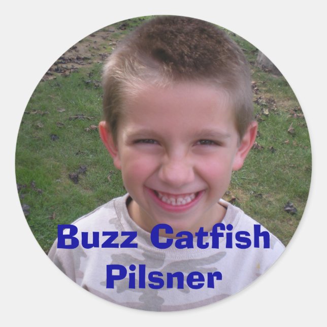DSCN0164, Buzz Catfish Pilsner Classic Round Sticker (Front)