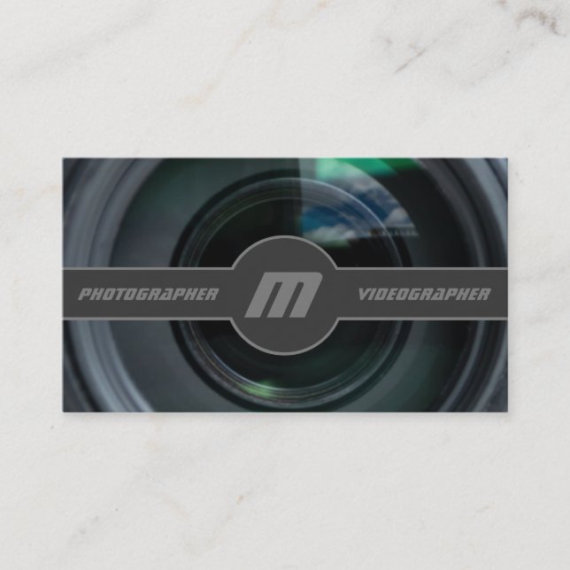 DSLR Camera lenses for Photographers Videographers Business Card (Front)