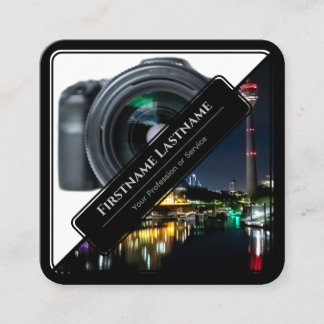DSLR Camera lenses for Photographers Videographers Square Business Card