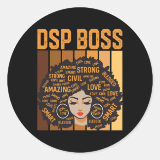 Dsp Boss Powerful Black History Month Black Pride  Classic Round Sticker