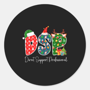 Dsp Christmas Direct Suprt Professional Xmas Famil Classic Round Sticker