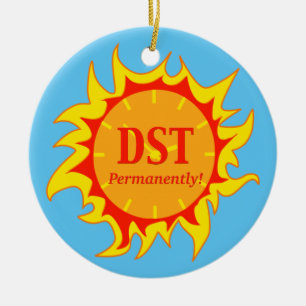 DST Permanently - Daylight Savings Time Ceramic Tree Decoration