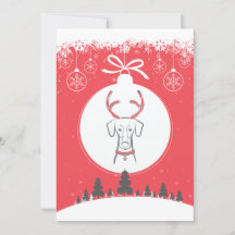 DTDR Holiday Card Natural Doberman Red