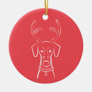 DTDR Holiday Ornament - Natural Doberman