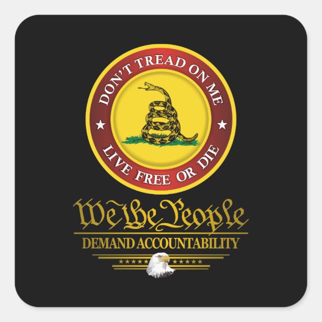DTOM -Demand Accountability Square Sticker (Front)