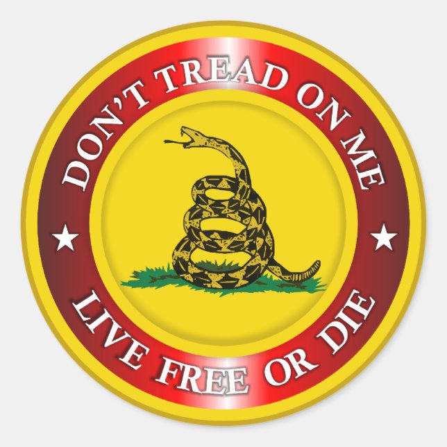 DTOM - Live Free or Die 2 (red) Classic Round Sticker (Front)