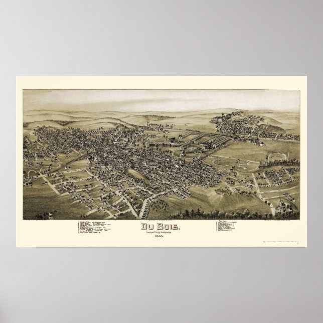 Du Bois, PA Panoramic Map - 1895 Poster (Front)