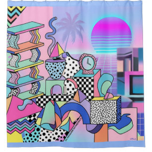 Du Pasquier Geometrics Revisited Shower Curtain