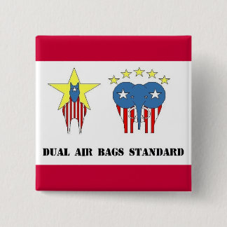 DUAL AIR BAGS STANDARD POLITICAL BUTTON DEMOCRAT