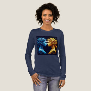 Dual Artistic Portrait of Complementary Mechanical Tri-Blend Shirt