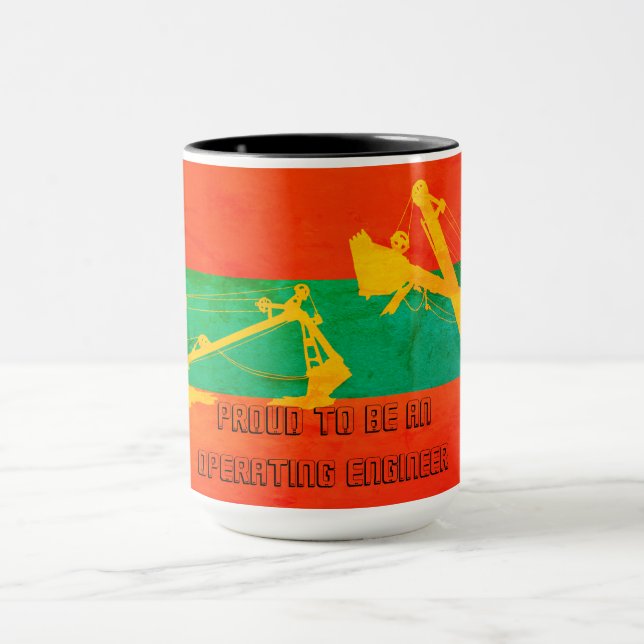 DUAL CABLE SHOVEL OPERATING ENGINEER colourful Mug (Center)