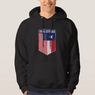 Dual Citizen Texas And America Proud Back Print Hoodie