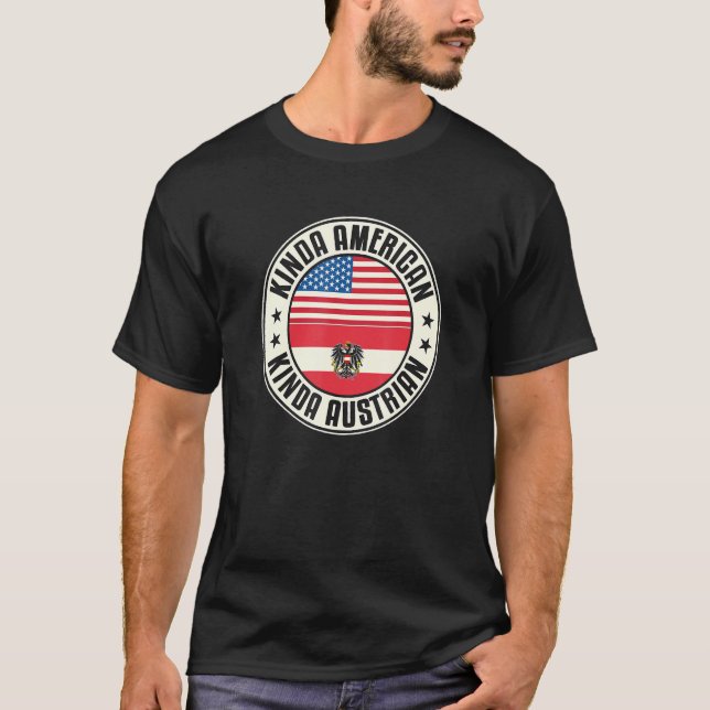 Dual Citizenship American Austrian Austria Usa Fla T-Shirt (Front)