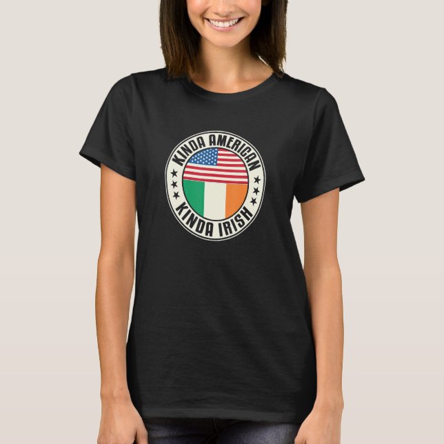 Dual Citizenship American Irish Ireland Usa Flag T-Shirt (Front)