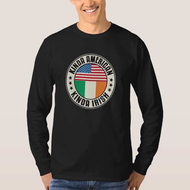 Dual Citizenship American Irish Ireland Usa Flag T-Shirt (Front)