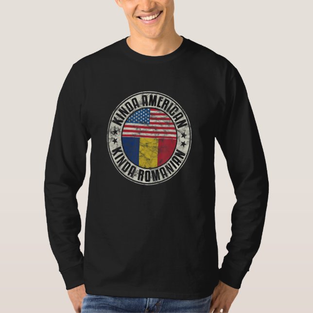 Dual Citizenship American Romanian Romania Usa Fla T-Shirt (Front)