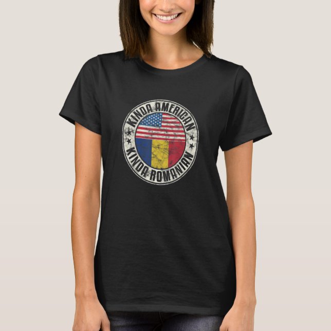 Dual Citizenship American Romanian Romania Usa Fla T-Shirt (Front)