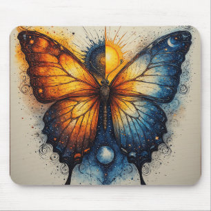 Dual-Coloured Butterfly Over Bright Sun Mouse Pad