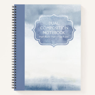 DUAL COMPOSITION TRI-COLORED BLANK/WIDE RULED   NOTEBOOK