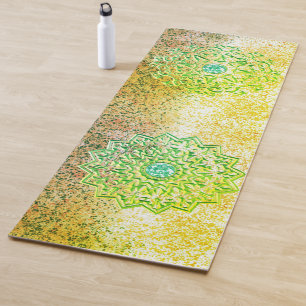 Dual Emerald Green Mandala  Yoga Mat