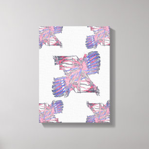 Dual Entities Pink and Blue Abstract Canvas