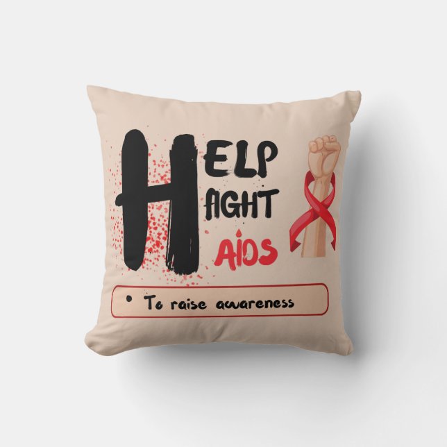 Dual Faces of Hope: Help Fight AIDS Day Awareness Cushion (Front)