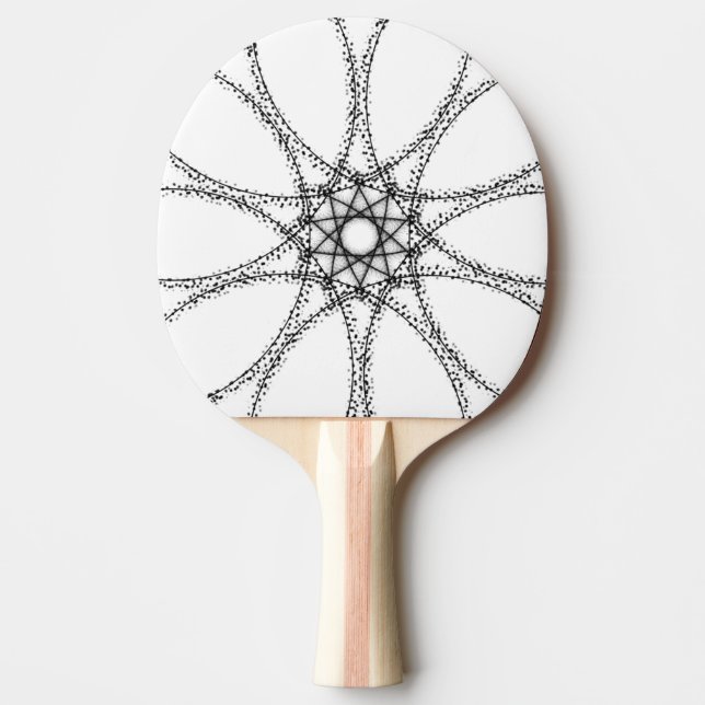 Dual Fractal– Black & White Ping Pong Paddle (Front)