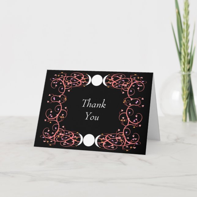 Dual Goddess Lesbian Wiccan Brides Thank You Card (Front)