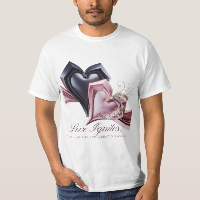 Dual Hearts Men's T-Shirt (Front)