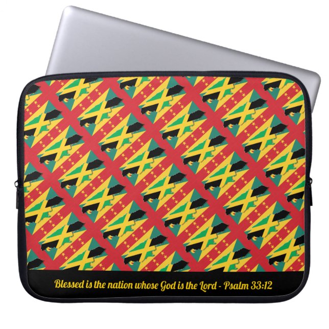Dual Heritage JAMAICA GRENADA Christian Scripture Laptop Sleeve (Front)