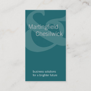 Dual Name Company Aqua Tilted Ampersand Business Card
