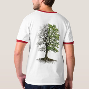 Dual Nature Tree of Life Split Design T-Shirt
