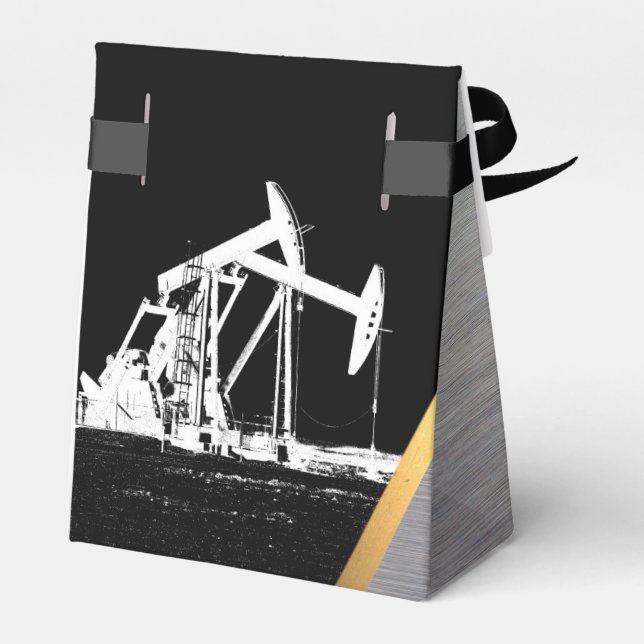 Dual Oil Pumping (pump jack) Units Metal Look Favour Box (Back Side)