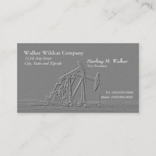 Dual Oil Pumping Unit Silhouette (Embossed Look) Business Card