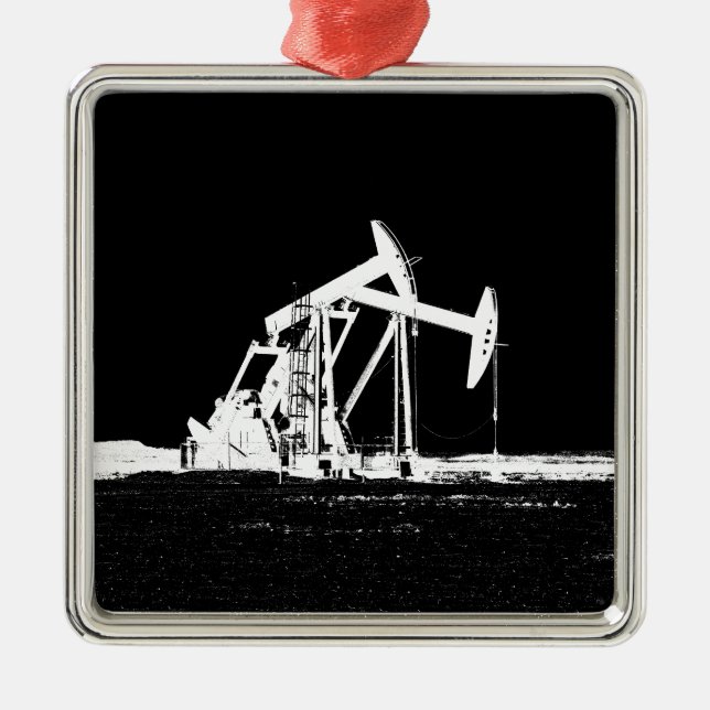 Dual Oil Well Pumping Unit Metal Tree Decoration (Front)