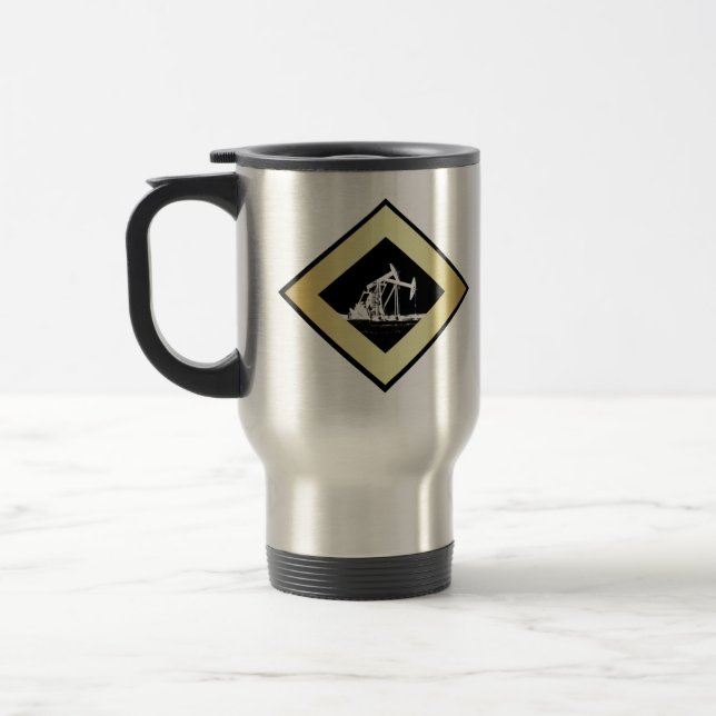 Dual Oil Well Pumping Units (Customisable) Travel Mug (Left)