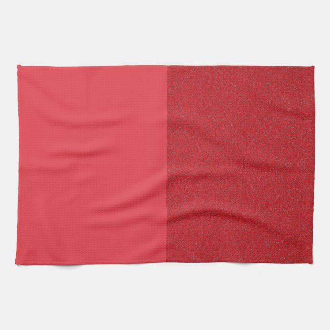 Dual-Panel Tomato Red Kitchen Towel – Customisable (Horizontal)