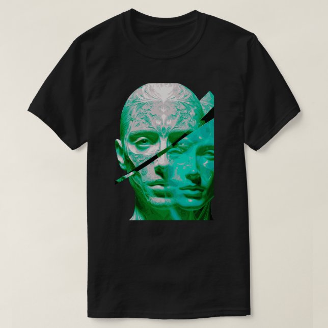 Dual Perception Textured Portrait Art-Abstract  T-Shirt (Design Front)