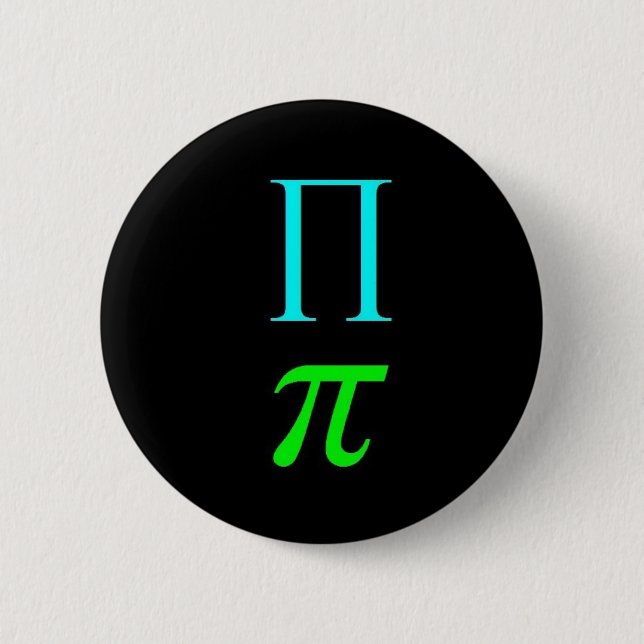Dual Pi Symbol (Button) 6 Cm Round Badge (Front)