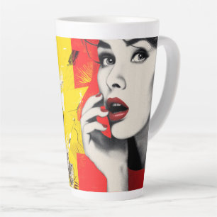 Dual pop art portrait  latte mug