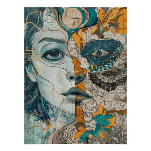 Dual Realities Within Her Mind Poster