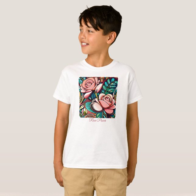 Dual Roses: A Spectacular Floral Arrangement T-Shirt (Front Full)