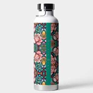 Dual Roses: A Spectacular Floral Arrangement Water Bottle