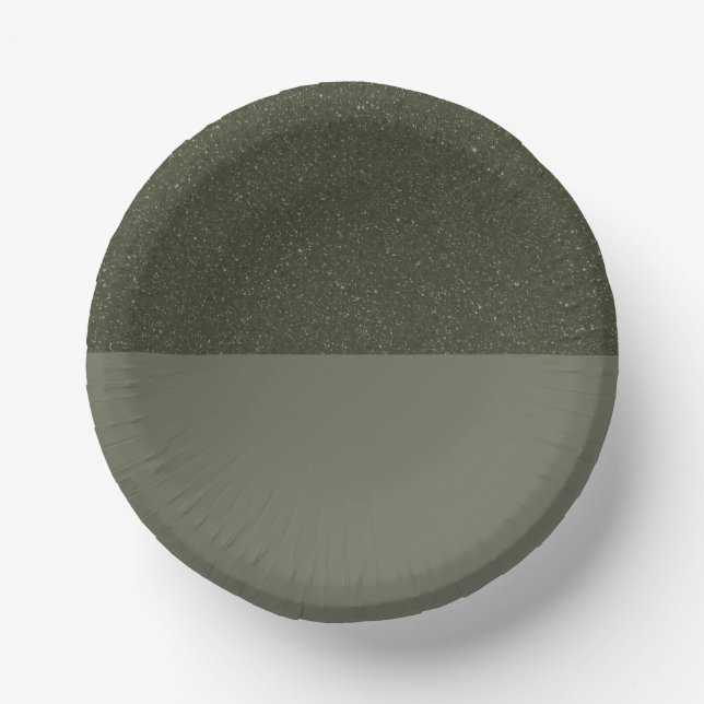 Dual-Tone Moss Green Paper Plate – Customisable (Front)