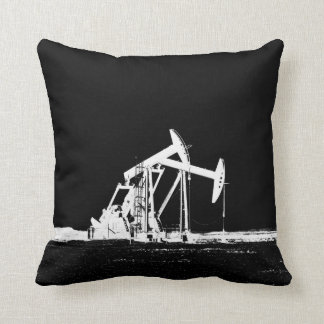 Dual White Oil Pumping Unit Silhouette Cushion
