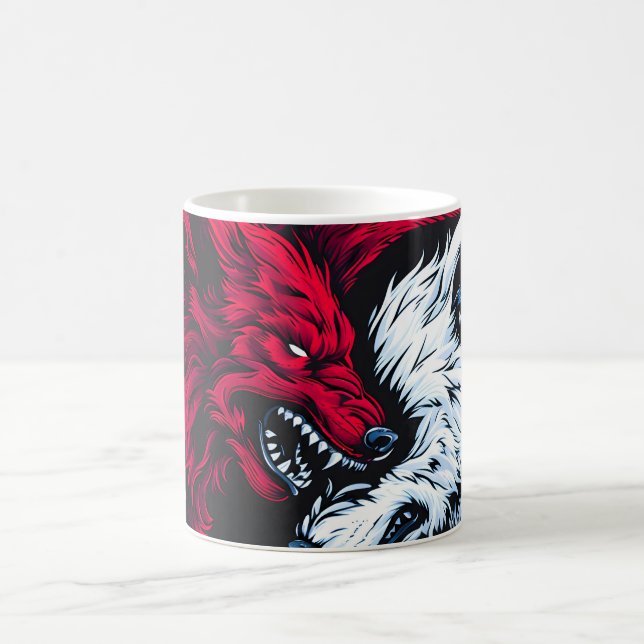 Dual Wild Lunar Wolf Coffee Mug (Center)